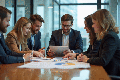 Groupe de professionnels en réunion de travail