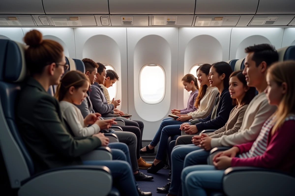 Passagers dans la cabine d
