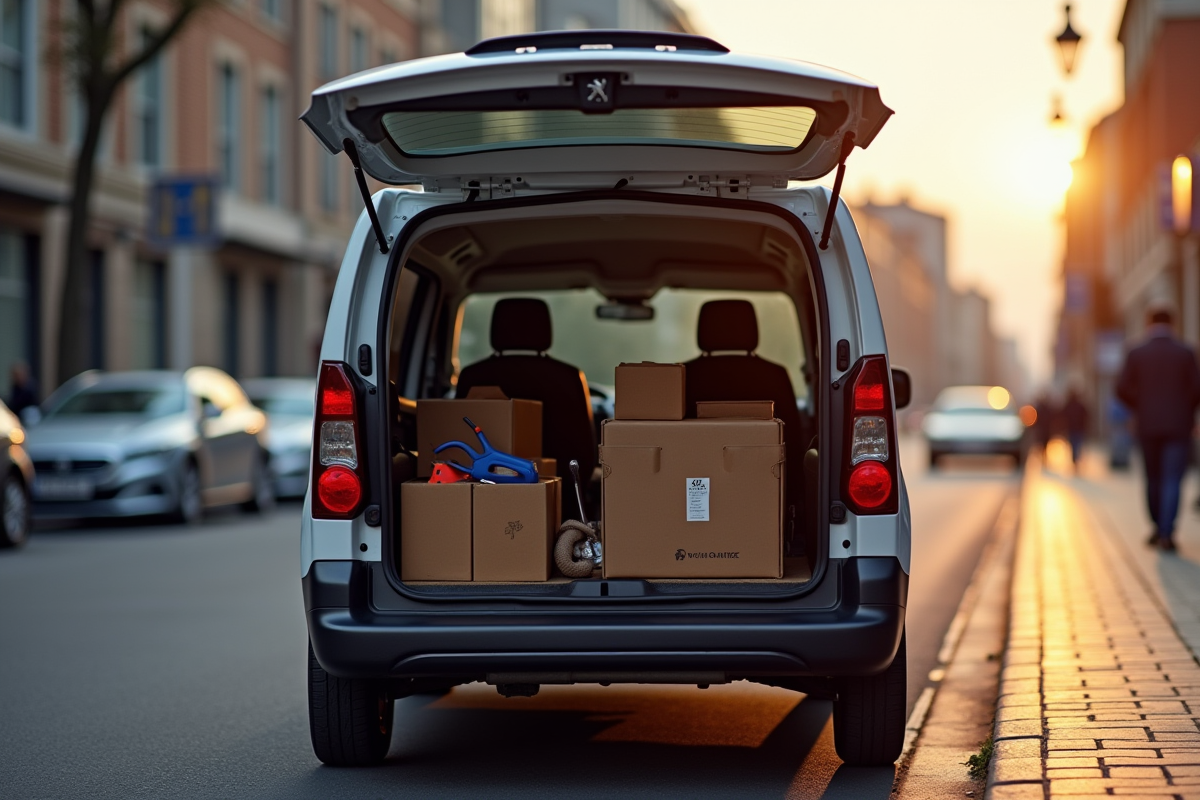 Véhicule Peugeot Partner Tepee avec équipement de travail